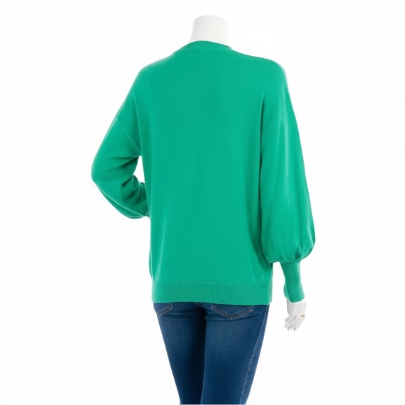 VINE & LOVE balloon sleeve sequin Santa sweater S M L - Picture 5 of 9